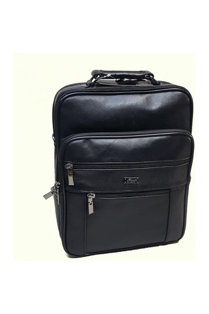 Men's Genuine Leather Hand and Shoulder Bag with Steel Case - Oversized