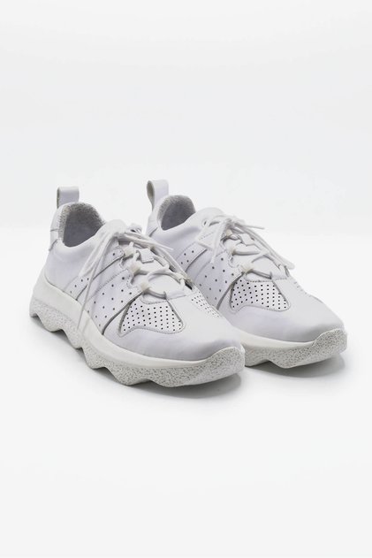 Women's Leather Sneakers, White.