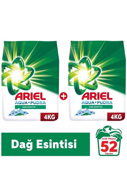 Dağ Esintisi 4 Kg Aquapudra Toz Çamaşır Deterjanı x2 Adet