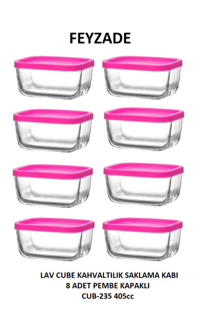 Feyzade Cube Breakfast Storage Container Set 8 Pcs 405Cc (Cub-235)