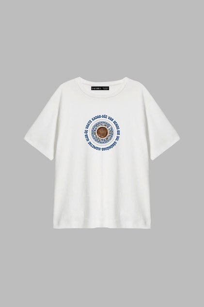 I Have Eyes and You Printed Relaxed Fit White Women's Tshirt