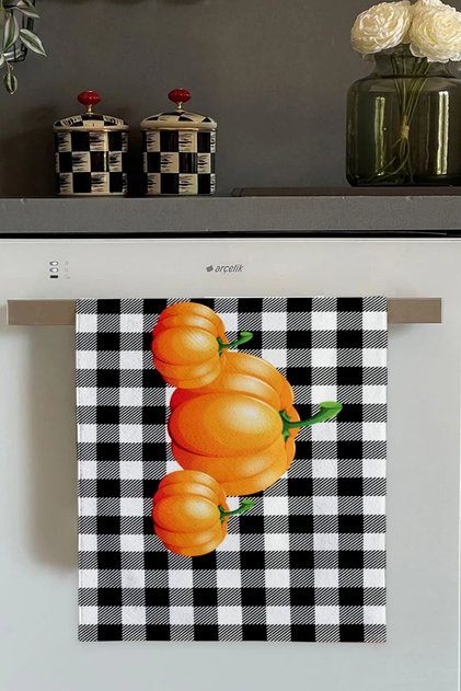 Orange Pumpkin Patterned Oven Kitchen Towel 30x50cm