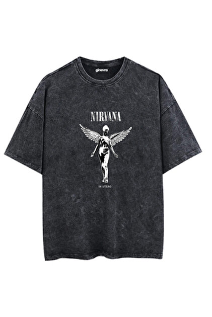 Ginevra Unisex Yıkamalı Led Zeppelin Baskılı Oversize T-shirt