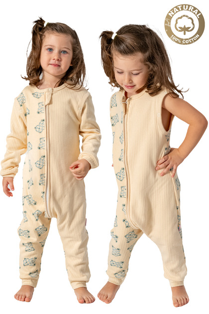 Girls Boys Unisex Seasonal Double Layer Organic 100% Natural Cotton Baby Kids Sleeping Bag