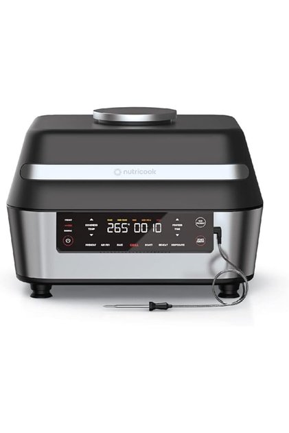 Smart Indoor Grill And Air Fryer Xl, 8.5l, 1760 W, Stainless Steel/black, Nc-afg960