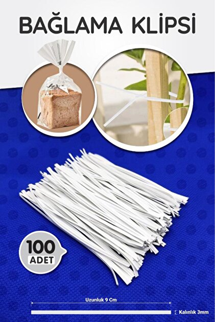 t tuğset etiket Poşet Ağzı Bağlama Teli Klips Tel 9cm 100 Adet