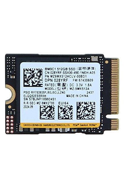 Samsung BM9C1 512GB 4900/4000MB/s Gen4x4 22x30 M.2 NVMe SSD