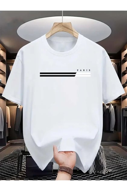 Tricou pentru bărbați cu imprimeu Paris - Confortabil și elegant - Opțiuni de mărime XS-7XL