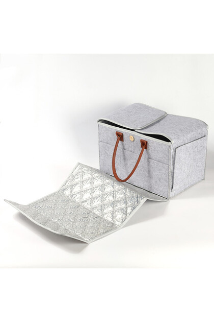 2in1 Diaper Caddy with Mat XL - Grey