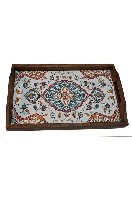 Wooden (Beech Dried) Frame, Ceramic Tile, Service & Presentation Tray (20X40)