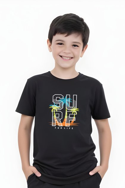 Surf Printed Boy's Short Sleeve T-Shirt