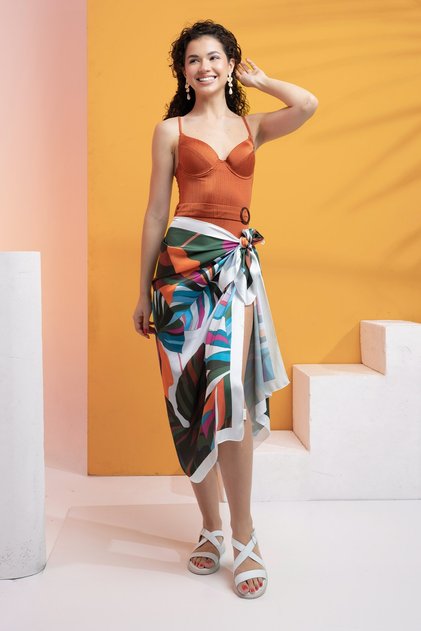 Non-see-through patterned pareo