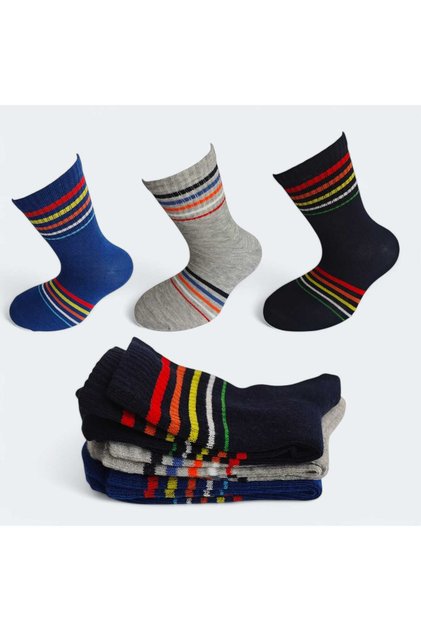 3 Pairs Multicolor Unisex Girls Boys Kids Tennis Socks High Quality