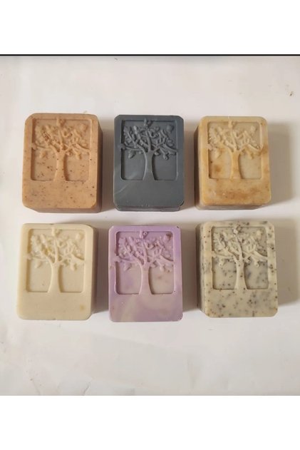 Special Day, Celebration, Handmade Natural Soap Set with Trees (6 Pieces), Gift Soap, Olive Oil Soap