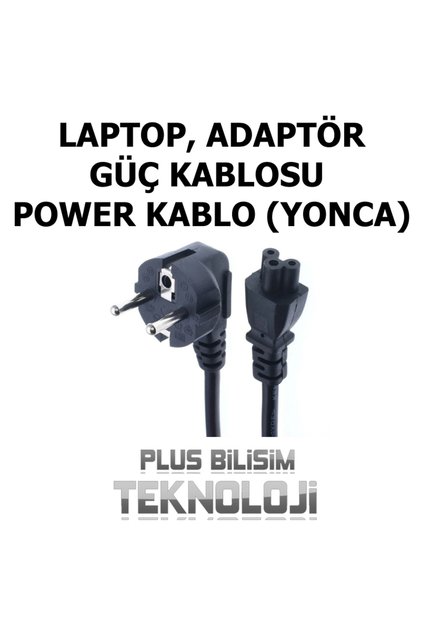 OEM Power Kablosu Yonca Güç Kablosu 3'lü Standart Laptop Adaptör Güç Kablosu Plus Bilişim