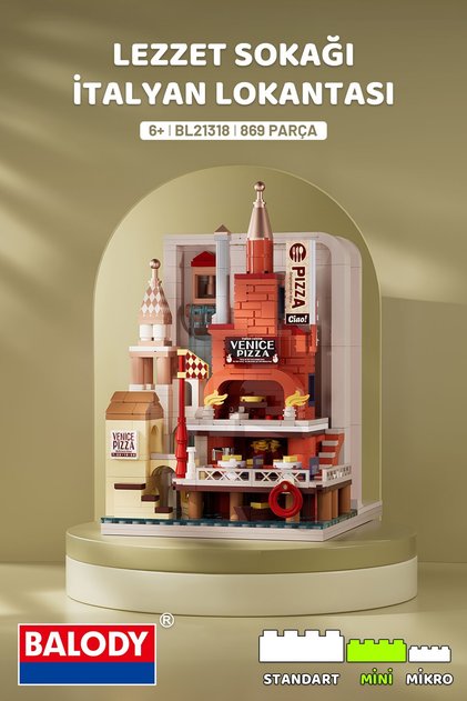 Flavor Street – Italian Restaurant (Bl21318) – Mini Block Building Toys Set