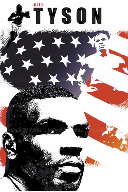 Mike Tyson Boxing Sport Home Decoration Painting Retro Wood Poster