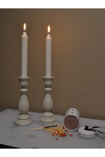 Roma Sütun Mumluk 2'li Set Şamdanlık (16.5CM) (mum Hariç )