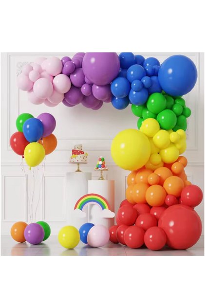 Renkli Balon Dekorasyon Seti Balon zinciri Doğum günü kutlaması parti