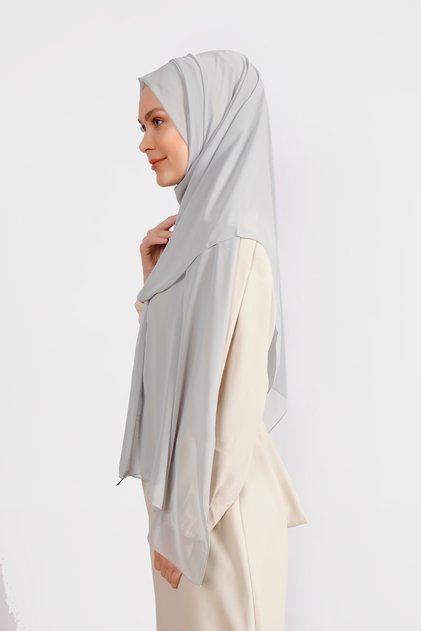 Crepe Chiffon Shawl - Soft Gray