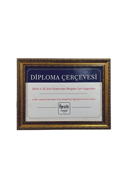 コレクション diploma İpek Sanatsal Diploma Çerçevesi - Hakiki Camlı Ürün - 25x35,2