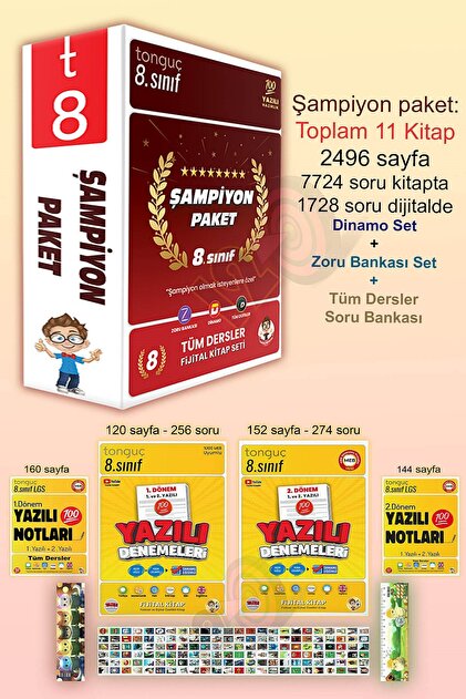 Tonguç Yayınları 8. Sınıf LGS 2026 Şampiyon Paketi 1. & 2. Dönem