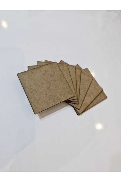 Supla Levha 12 Adet 3 Mm Ham Mdf 15 x 15 Cm KARE Lazer Kesim