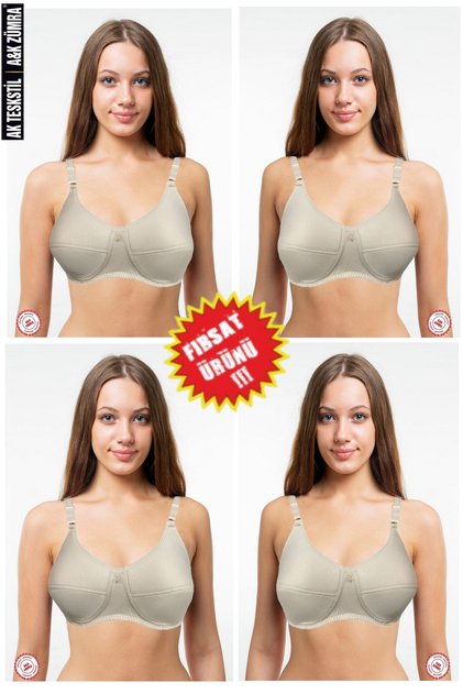 Wire Free Non-Supported Daily Sponge Bra 4" Pack Skin