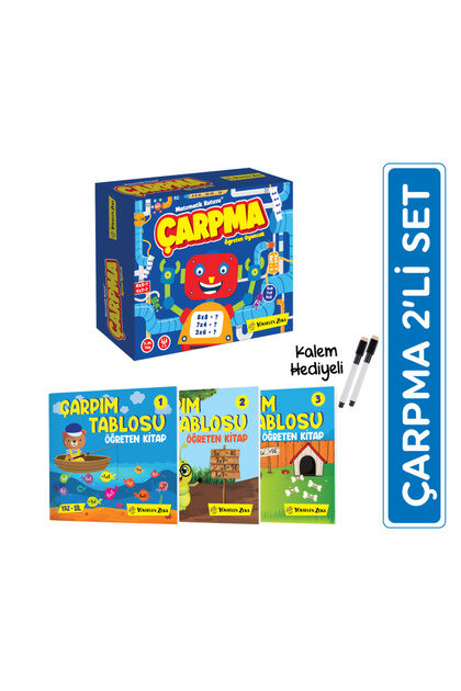 yükselen zeka Çarpma Öğreten Oyuncak - Çarpma Öğreten Kitap 2'li