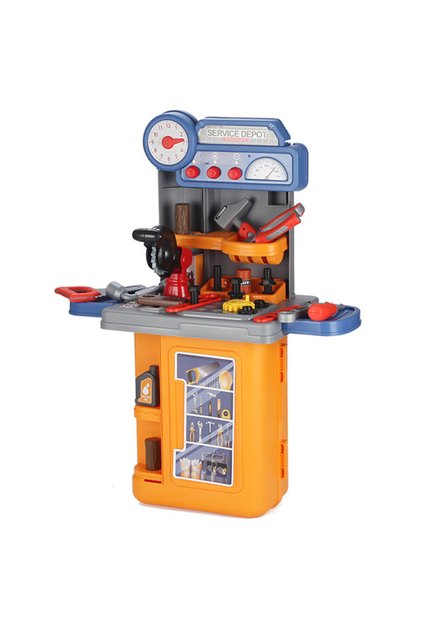 Role Play Mechanic/Tools Table Toy Set Luggage Case (39 Pcs)-Yellow, 4-In-1 Mode