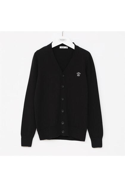 Boy's V-Neck School Knitwear Cardigan - 13009 - Black