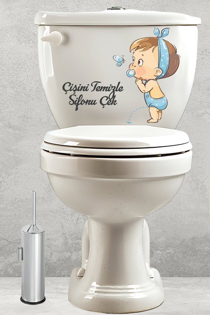 Cute Baby Toilet Seat Sticker - Waterproof, Easy to Apply