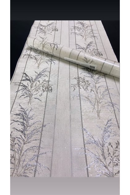 Gümüş dokulu duvar kağıdı eni 53 cm /boyu 10 metre