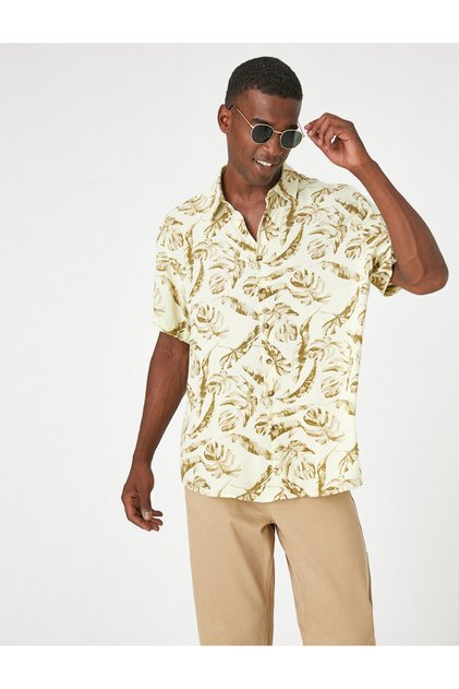 Short Sleeve Floral Patterned Shirt