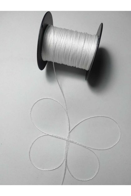 0.8 mm 50 Meters Rosary Cord White Color Polyester Cord