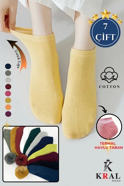 7 Çift Kadın Termal Havlu Taban Kışlık Kalın Sıcak Tutan Yumuşak Çorap