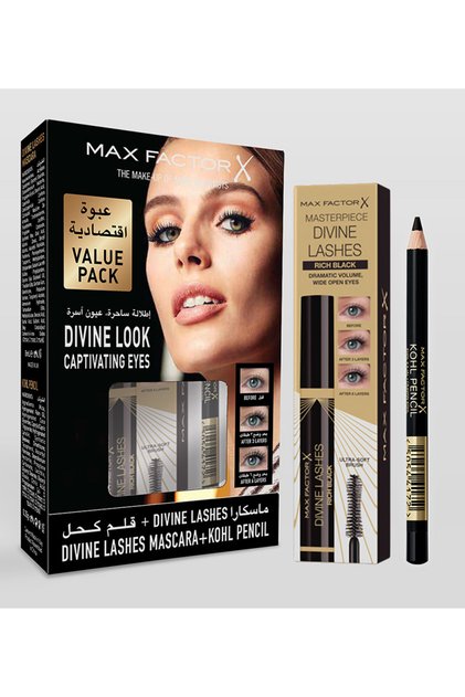 مجموعة ماسكارا Divine Lashes وقلم كحل من Factor X