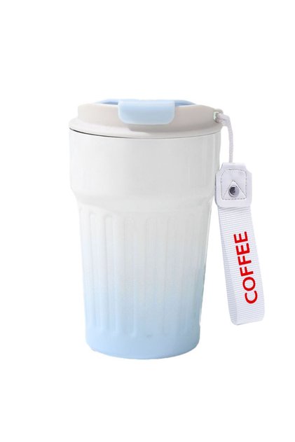 304 L Steel 400 ml Blue White Gradient Hand Thermos Mug Gin918Mv