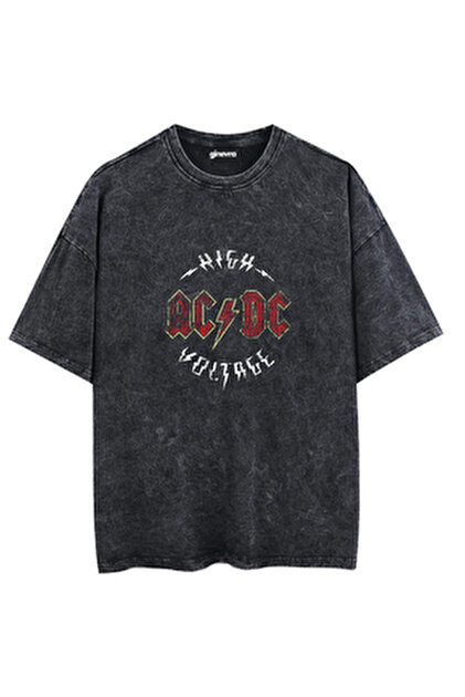 Ginevra Unisex Yıkamalı Led Zeppelin Baskılı Oversize T-shirt