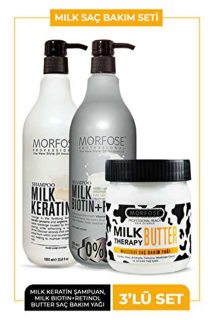 Morfose Milk Therapy Butter + Sülfatsız Milk Biotin, Retinol