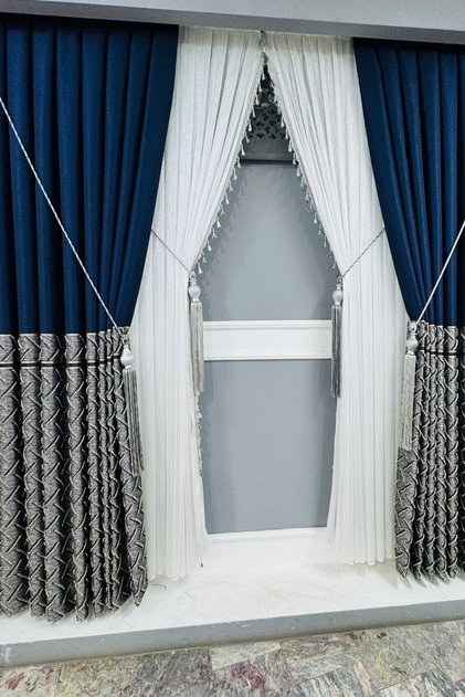 1-3 Claret Battery Panel Fon Curtain, Fan Model Single Wing Fon Curtain, with Brachol Gift