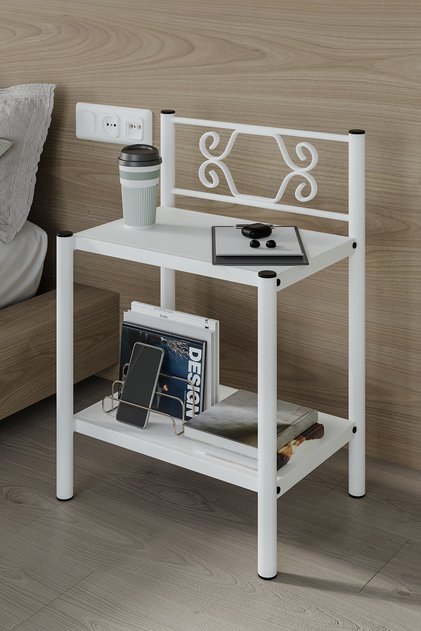 Leda Retro Ferforje Metal Komodin