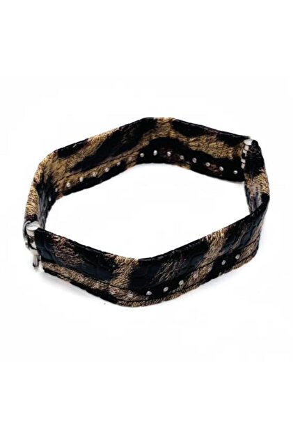 Leopar Renk Derili Metal Çanta Ağzı 18 Cm(Gizli Burs)