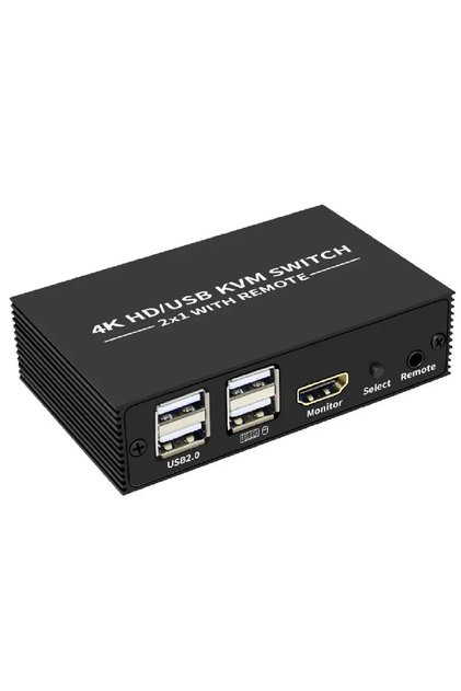 4306 Hdmi Kvm Switch 2 Port Usb Type C 2 PC Tek Kasa Klavye Mouse Kontrol Çoklayıcı