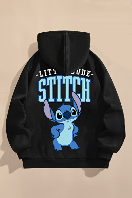 Children's Sweatshirt Three Thread Rastred Printed Black Sweatshirt | Character Printed