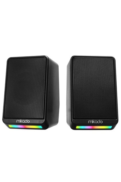 Hoparlör Speaker Usb 1+1 3W*2 Rgb Aydınlatmalı MD-178 Siyah