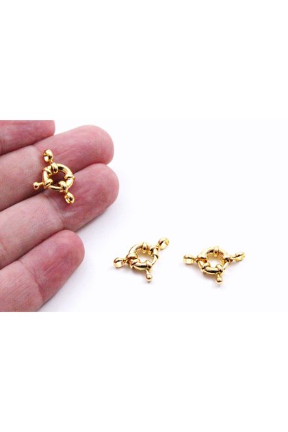 1 Adet - 10 Mm, Fermuar Klips, Takı Klipsi, Bileklik Klipsi, Altın Kaplama 1. Kalite