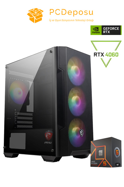 MSI RYZEN 7500F RTX 4060 Gaming PC | 16GB RAM, 500GB SSD, MSI MAG