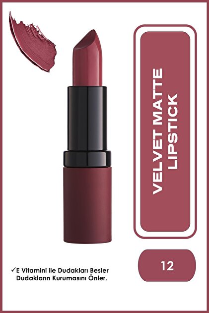 Golden Rose Velvet Matte Lipstick No: 12 - Yoğun Pigmentli