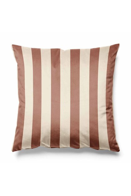 Striped Throw Pillow Cover Upholstery Suede Fabric 43*43 cm - Mocha Mousse